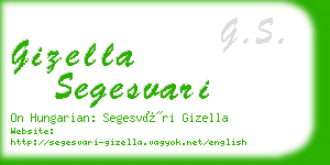 gizella segesvari business card